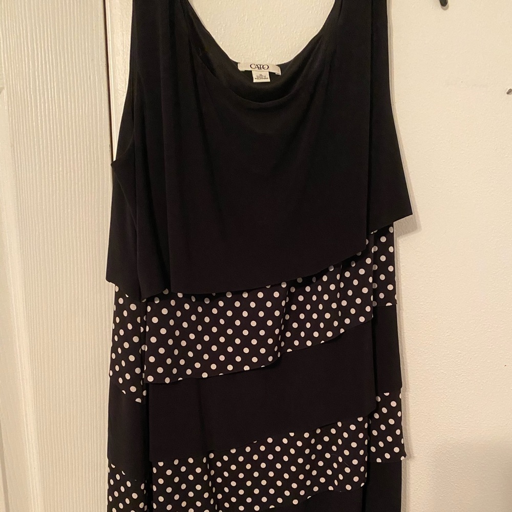 Black & Polka Dotted Layered Dress